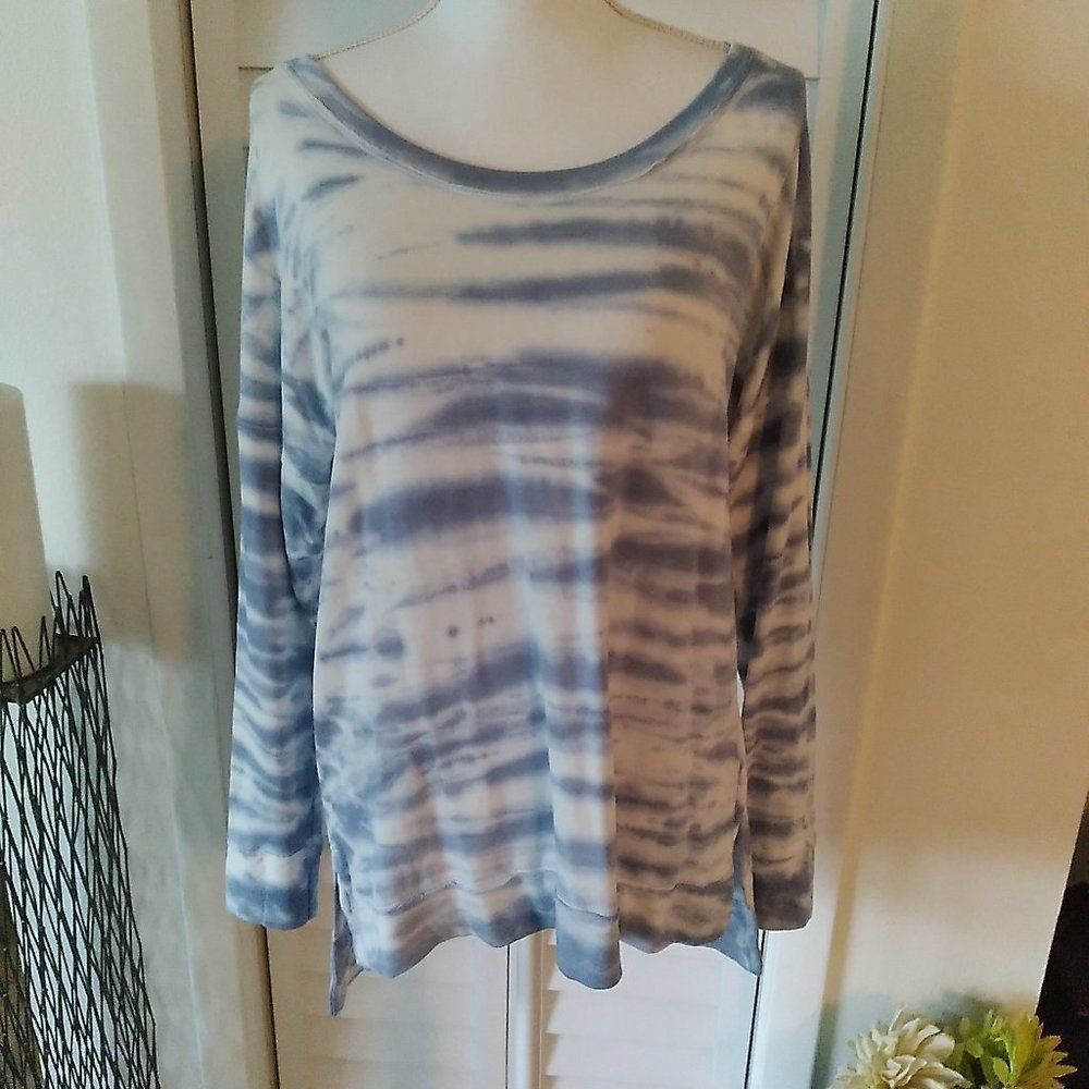 Soft Surroundings Sky tie dye‎ lightweight oversized loungewear sweatshirt L